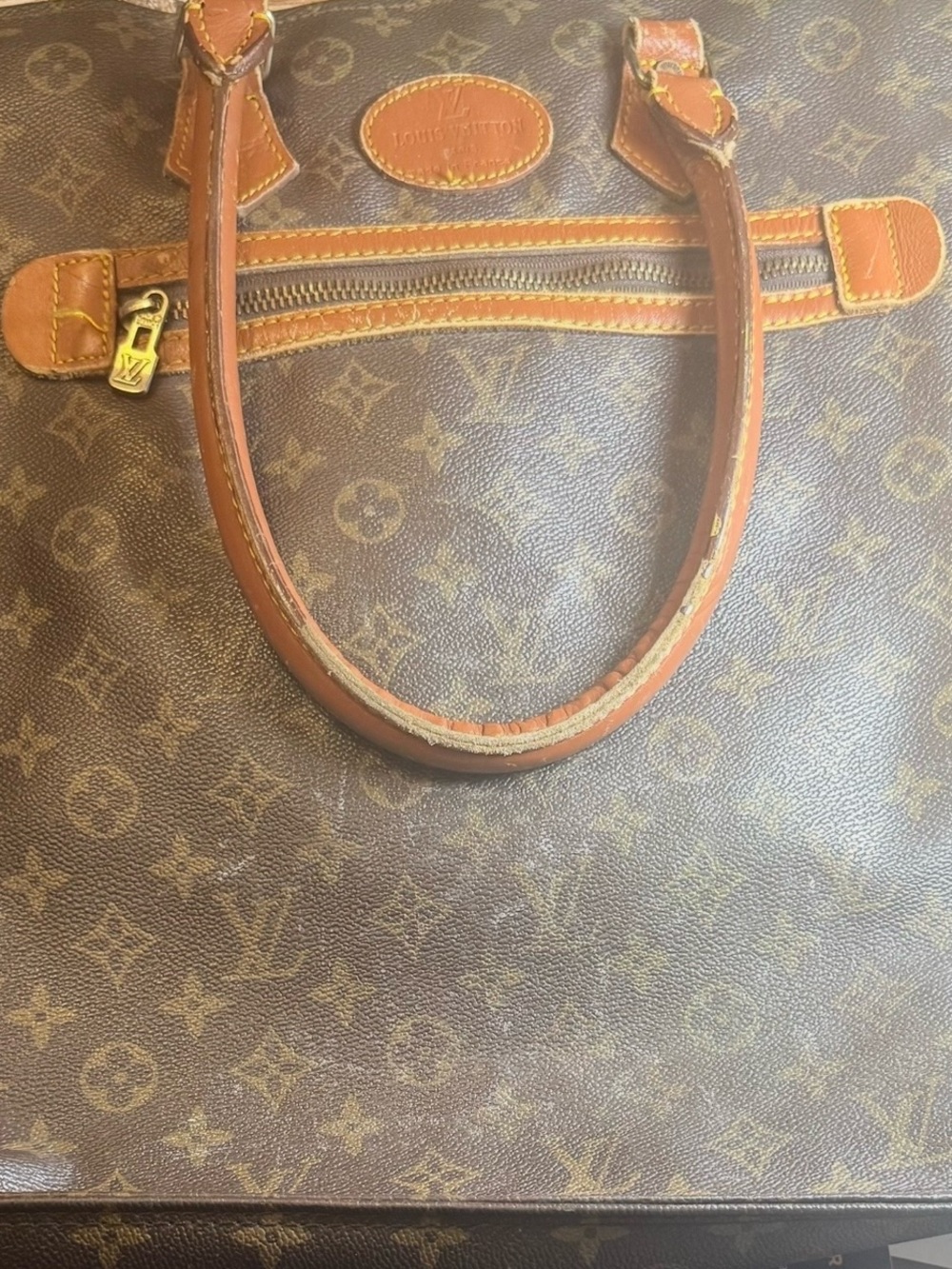 Louis Vuitton Monogram Canvas Satchel in Brown and Tan